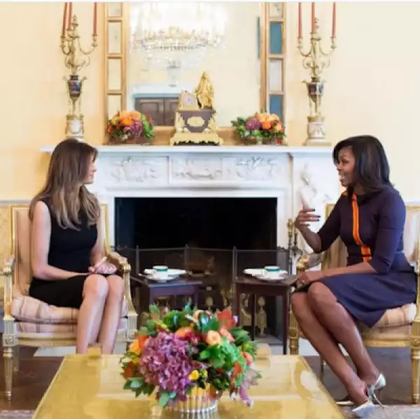 Photos: Michelle Obama and Melania Trump meet for the first time